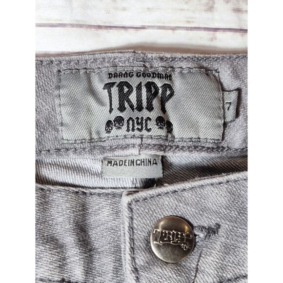 DAANG GOODMAN TRIPP NYC GRAY WASHED ZIP ACCENT JEGGING JEANS Size 7 SKULLS - Picture 10 of 15